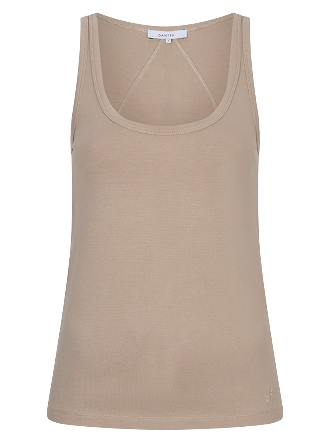Dante 6 Cobee Tanktop – Beige-95% katoen, 5% elastaan-DAMES TOPS & BLOUSES-Beige