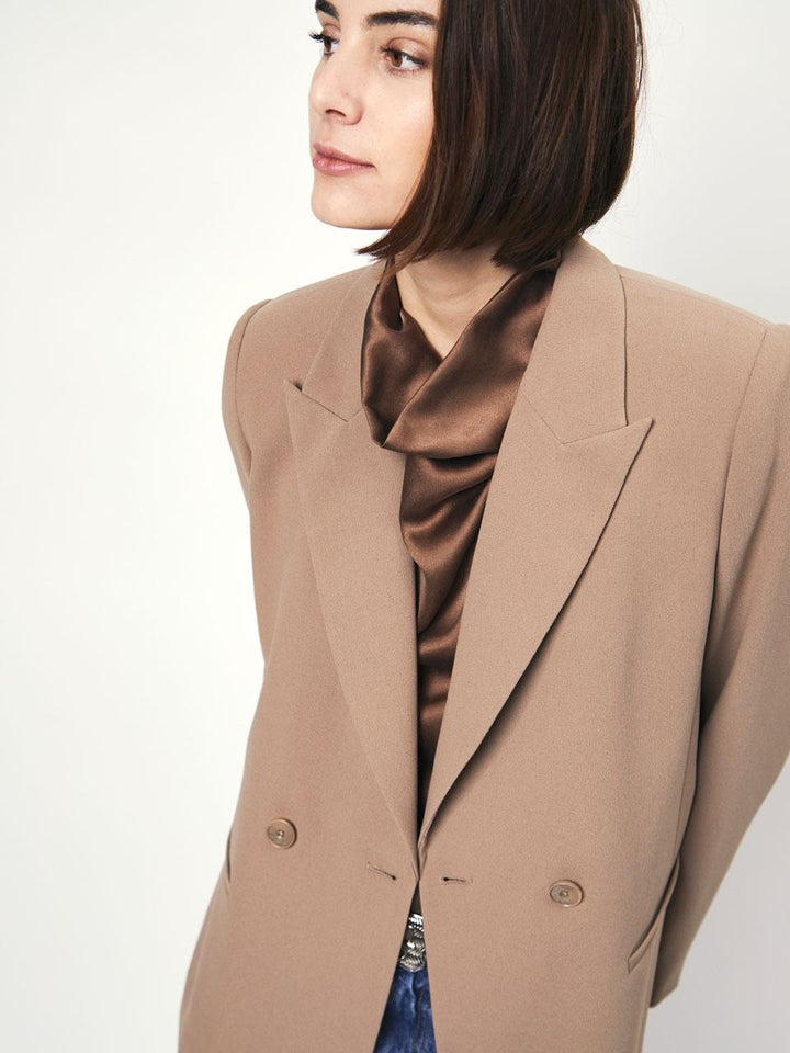 Dante 6 D6MEMOIRE blazer-100% polyester-DAMES BLAZERS & GILETS-Bruin