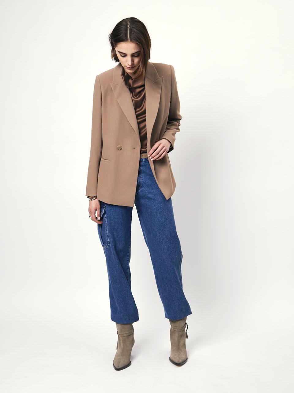 Dante 6 D6MEMOIRE blazer-100% polyester-DAMES BLAZERS & GILETS-Bruin