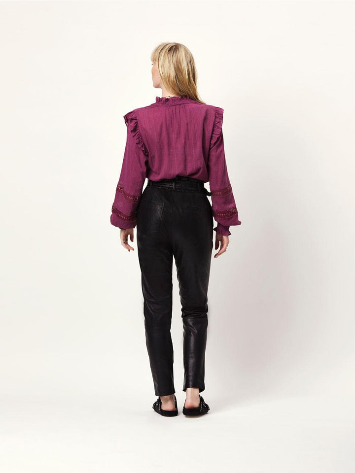 Dante 6 D6VIVI ruffled top-100% katoen-DAMES TOPS & BLOUSES-Paars