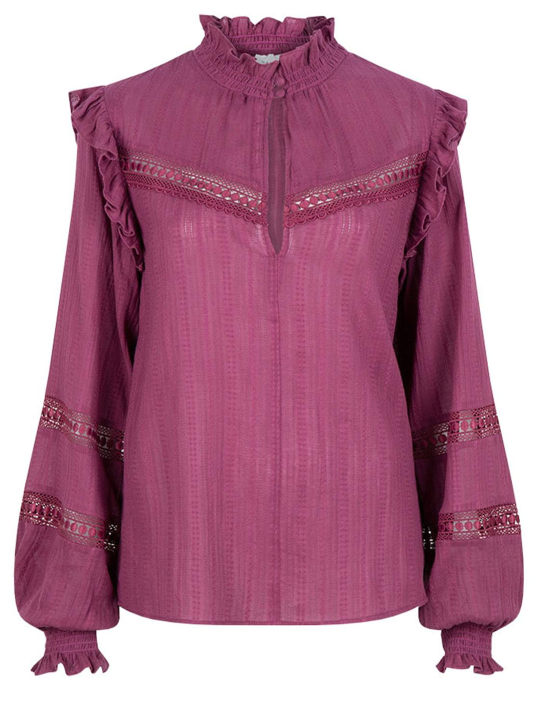 Dante 6 D6VIVI ruffled top-100% katoen-DAMES TOPS & BLOUSES-Paars