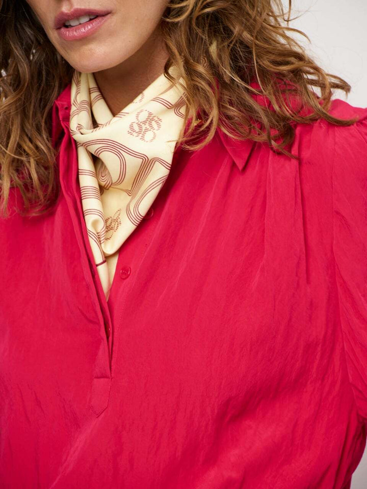 Dante 6 Devi cropped blouse – Rood-81% viscose, 19% polyamide-DAMES TOPS & BLOUSES-Rood