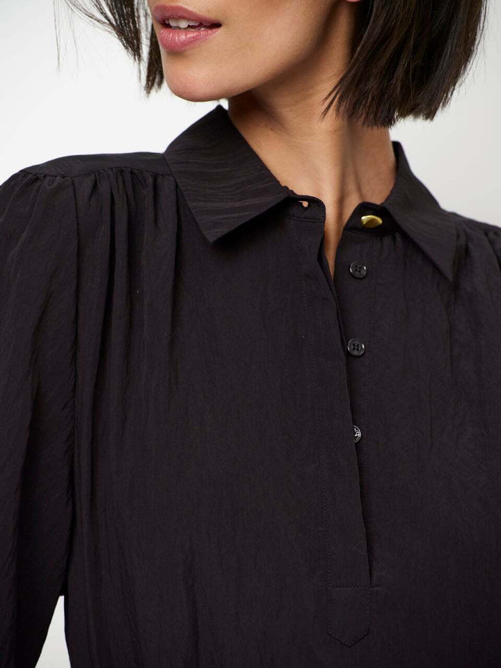 Dante 6 Devi Cropped Blouse – Zwart-81% viscose, 19% polyamide-DAMES TOPS & BLOUSES-Zwart