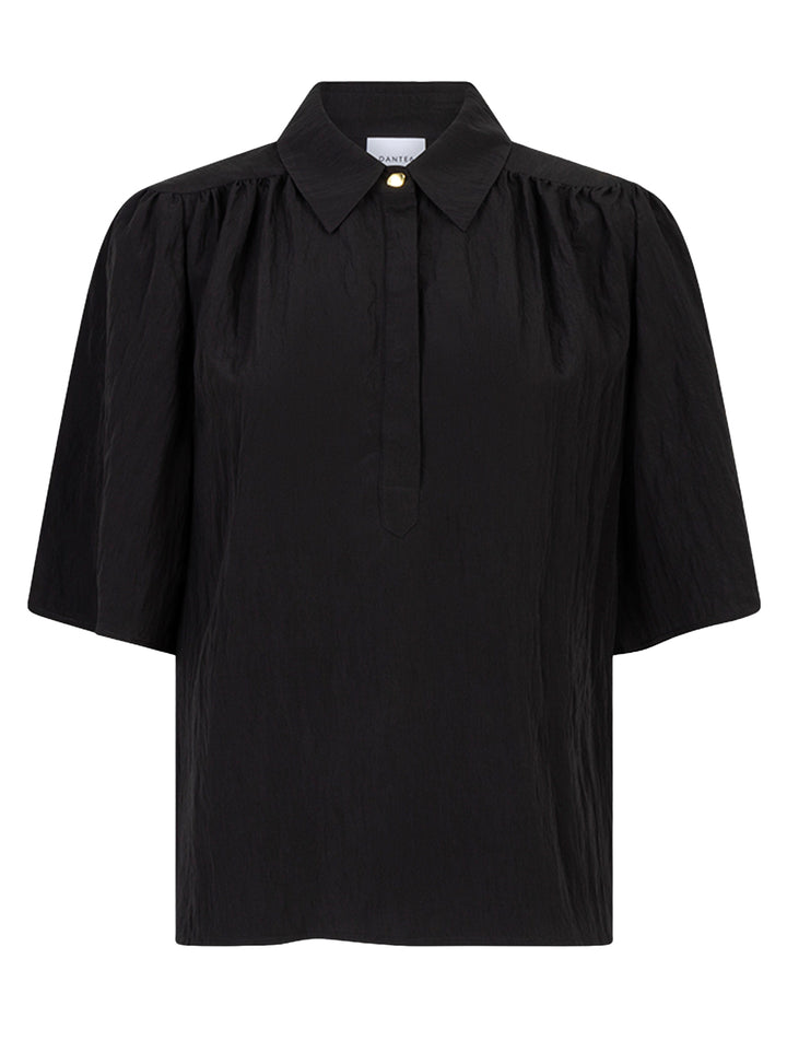 Dante 6 Devi Cropped Blouse – Zwart-81% viscose, 19% polyamide-DAMES TOPS & BLOUSES-Zwart