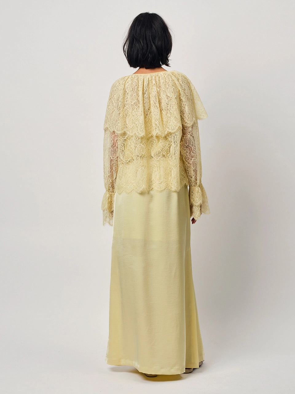 Dante 6 Dimal Maxi-Rok Limoncello-100% polyester<br />-DAMES ROKKEN-Geel