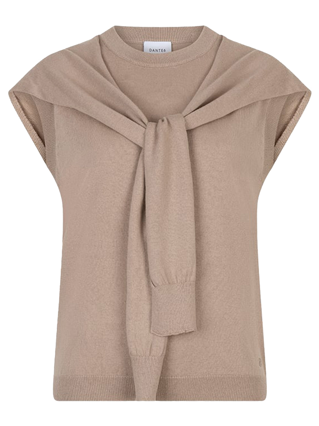 Dante 6 Fraya Mouwloze trui – Bruin-50% wol, 50% katoen-DAMES TRUIEN & VESTEN-Bruin