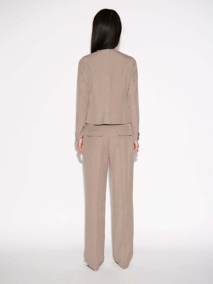 Dante 6 Gillian Top – Bruin-95% polyester, 5% elastaan-DAMES TOPS & BLOUSES-Bruin