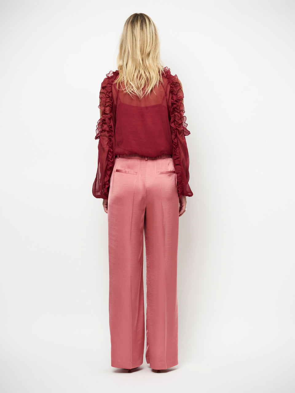 Dante 6 Harmony blouse met V-hals - Rood-100% polyester-DAMES TOPS & BLOUSES-Rood