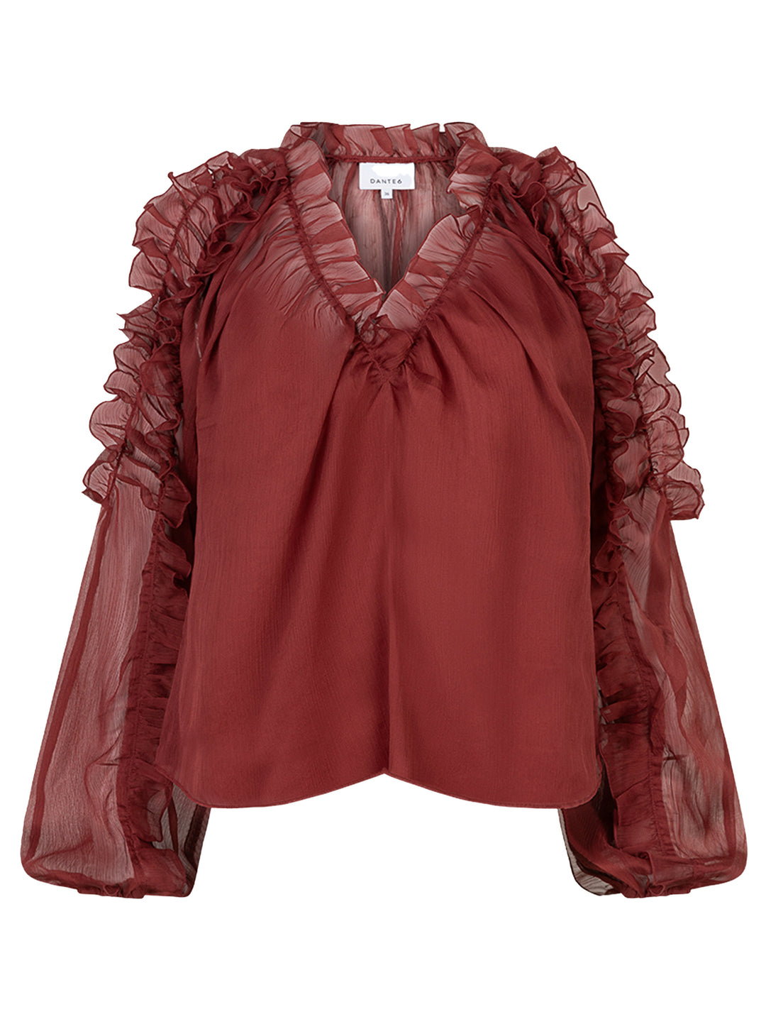 Dante 6 Harmony blouse met V-hals - Rood-100% polyester-DAMES TOPS & BLOUSES-Rood