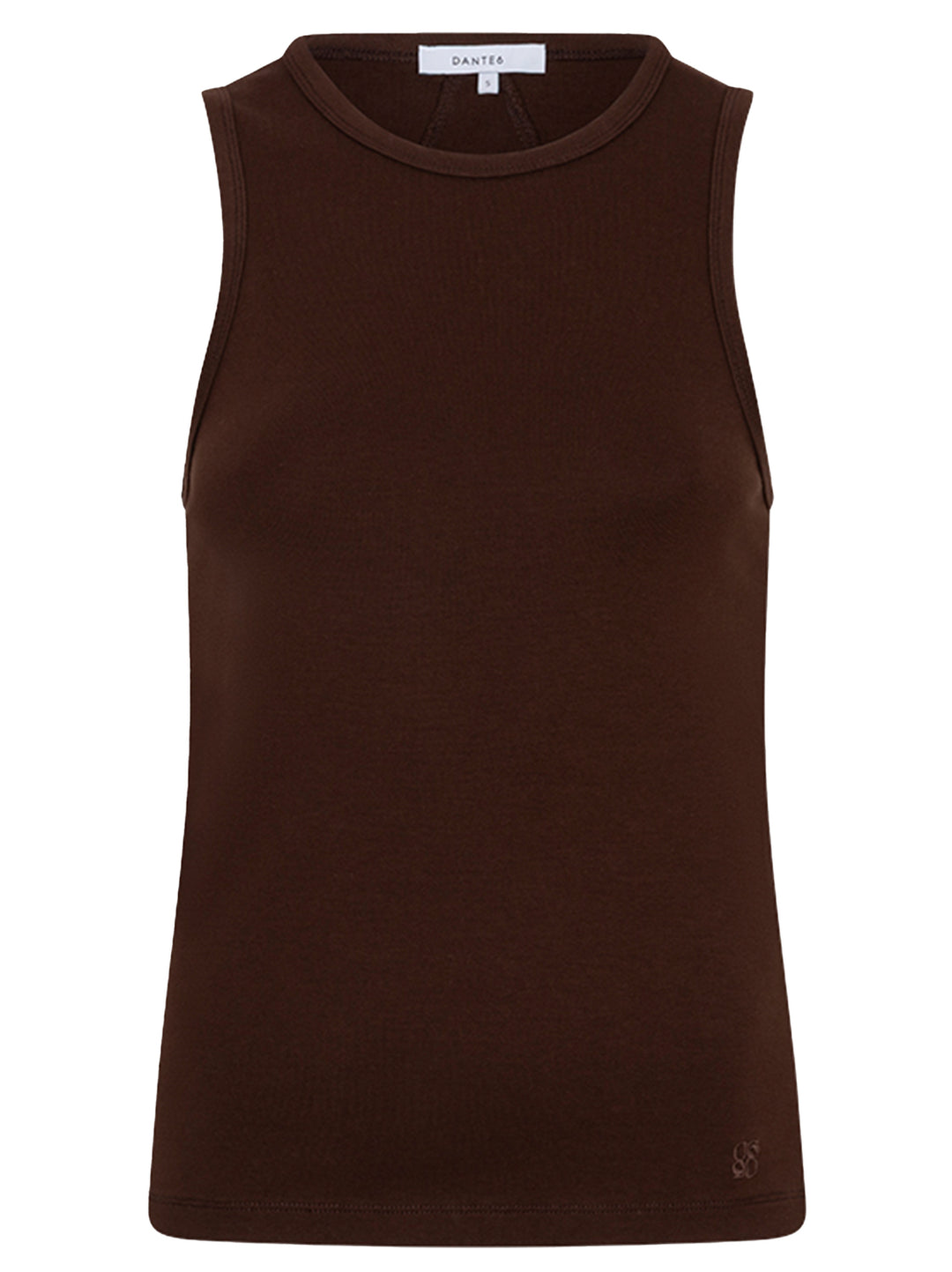 Dante 6 Jovie fijn geribde tanktop – Bruin-95% katoen, 5% elastaan-DAMES TOPS & BLOUSES-Bruin