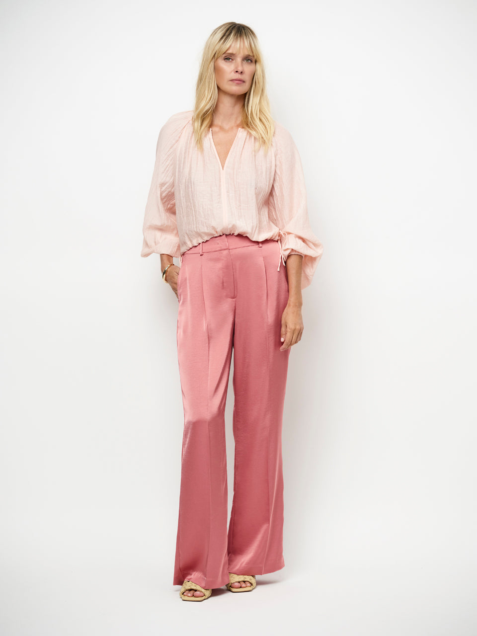 Dante 6 Jules Wide leg pantalon – Roze-100% polyester-DAMES BROEKEN-Roze