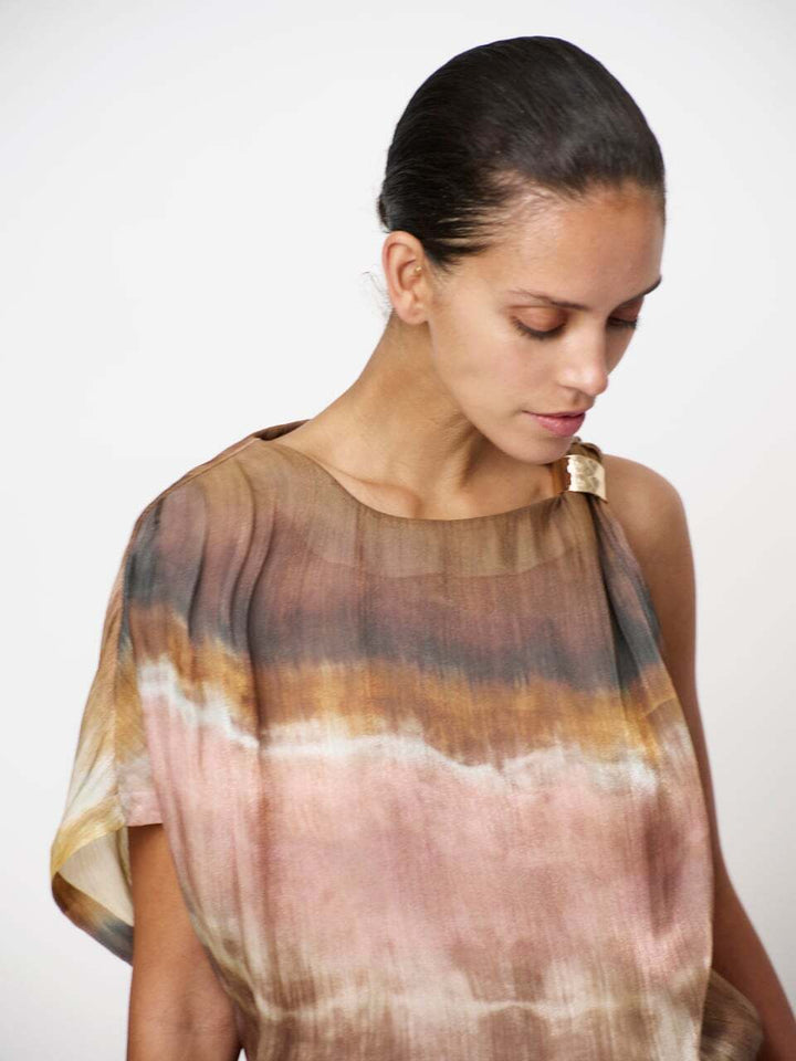 Dante 6 Kaira asymmetrische print top-100% polyester-DAMES TOPS & BLOUSES-Divers