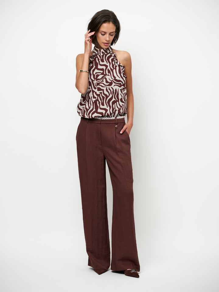 Dante 6 Kenila Pantalon – Bruin-67% viscose, 33% polyamide-DAMES BROEKEN-Bruin