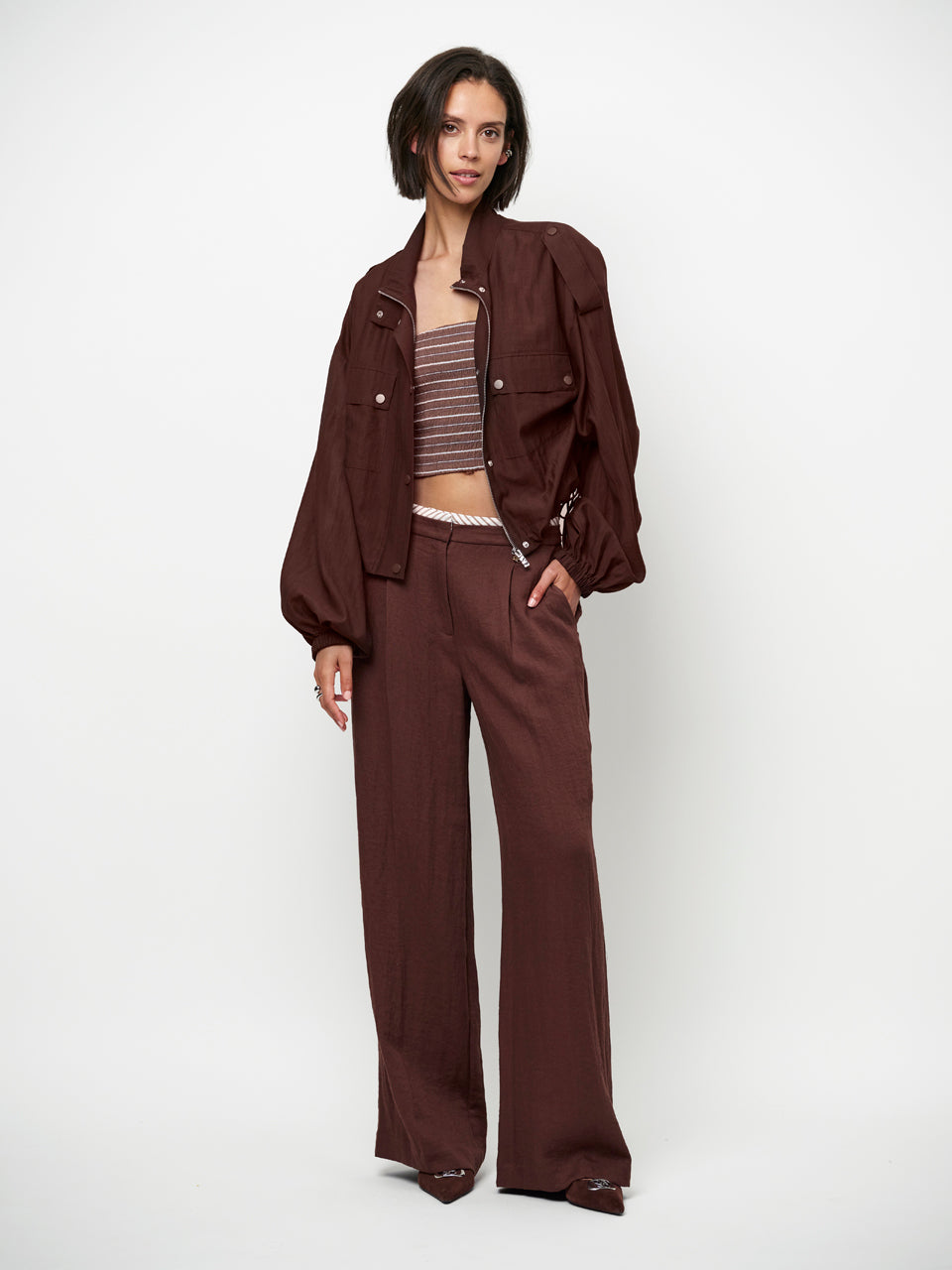 Dante 6 Kenila Pantalon – Bruin-67% viscose, 33% polyamide-DAMES BROEKEN-Bruin