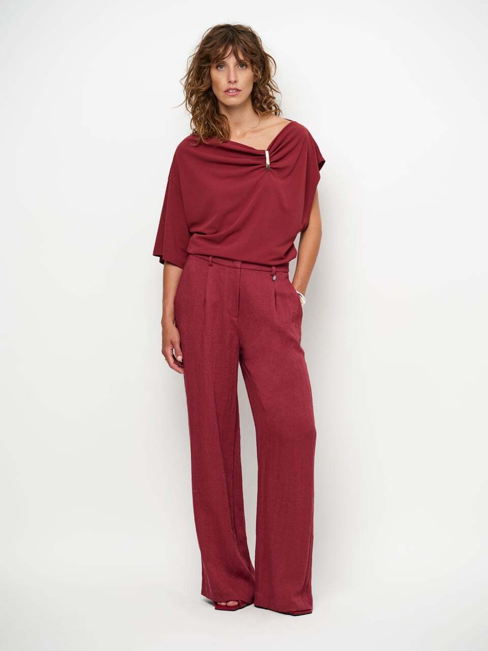 Dante 6 Kenila pantalon – Rood-67% viscose, 33% polyamide-DAMES BROEKEN-Rood