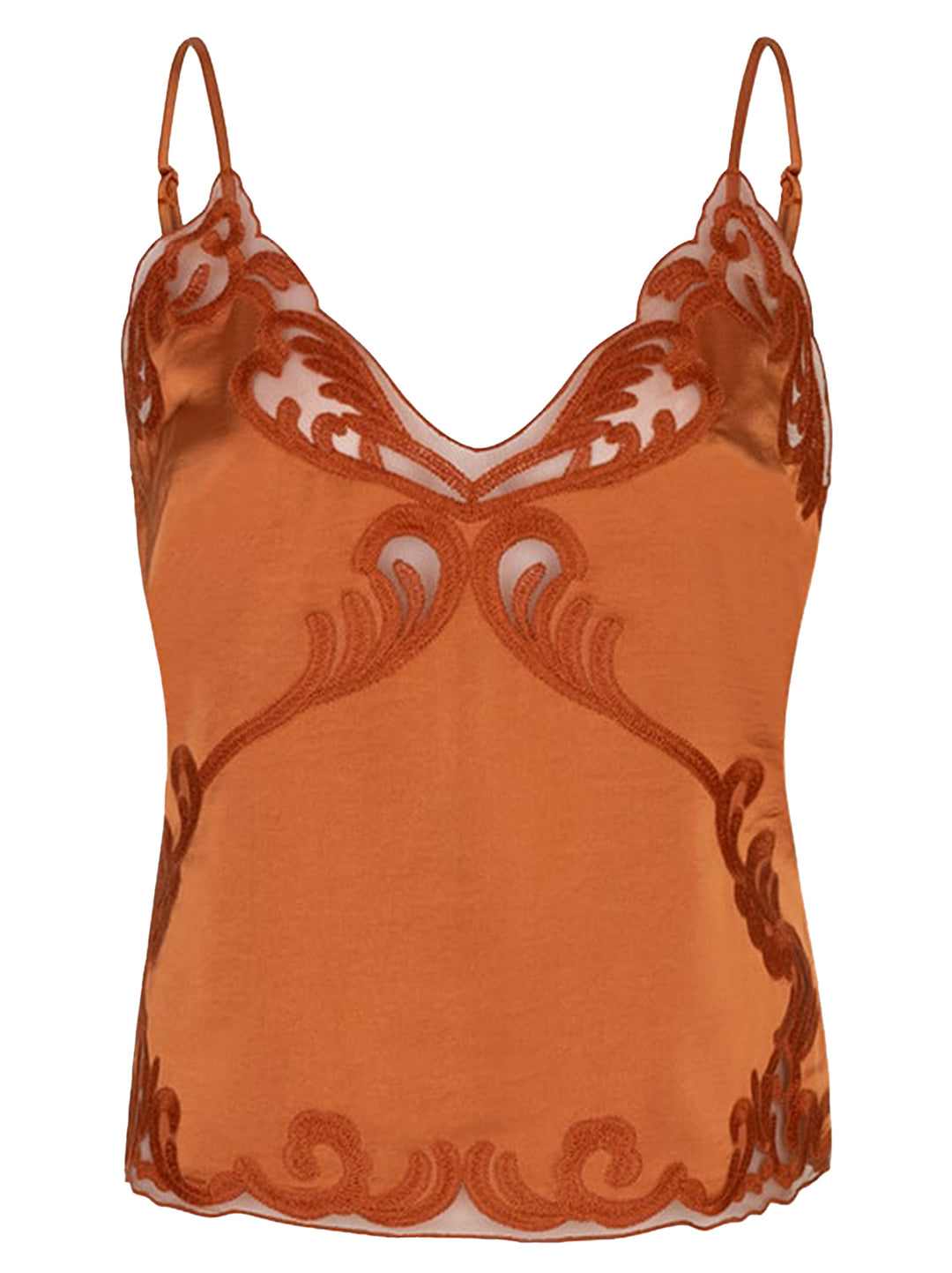 Dante 6 Ligne kanten camisole top – Oranje-100% polyester-DAMES TOPS & BLOUSES-Oranje