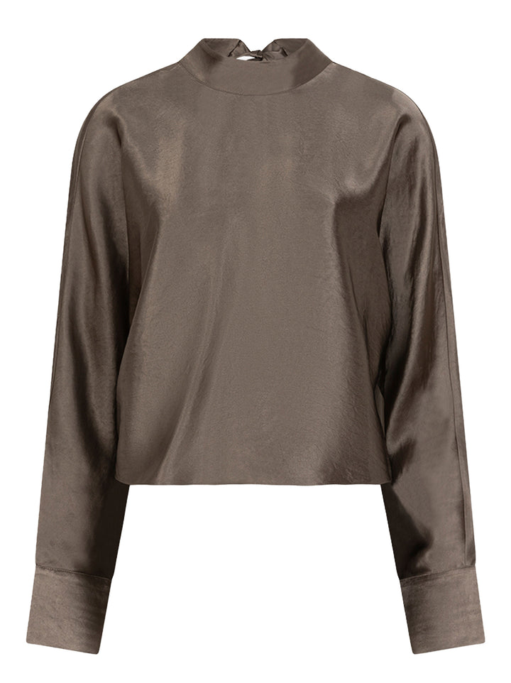 Dante 6 Lorelle Boxy Top – Bruin-100% polyester-DAMES TOPS & BLOUSES-Bruin