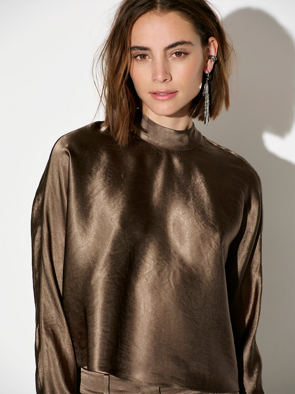 Dante 6 Lorelle Boxy Top – Bruin-100% polyester-DAMES TOPS & BLOUSES-Bruin