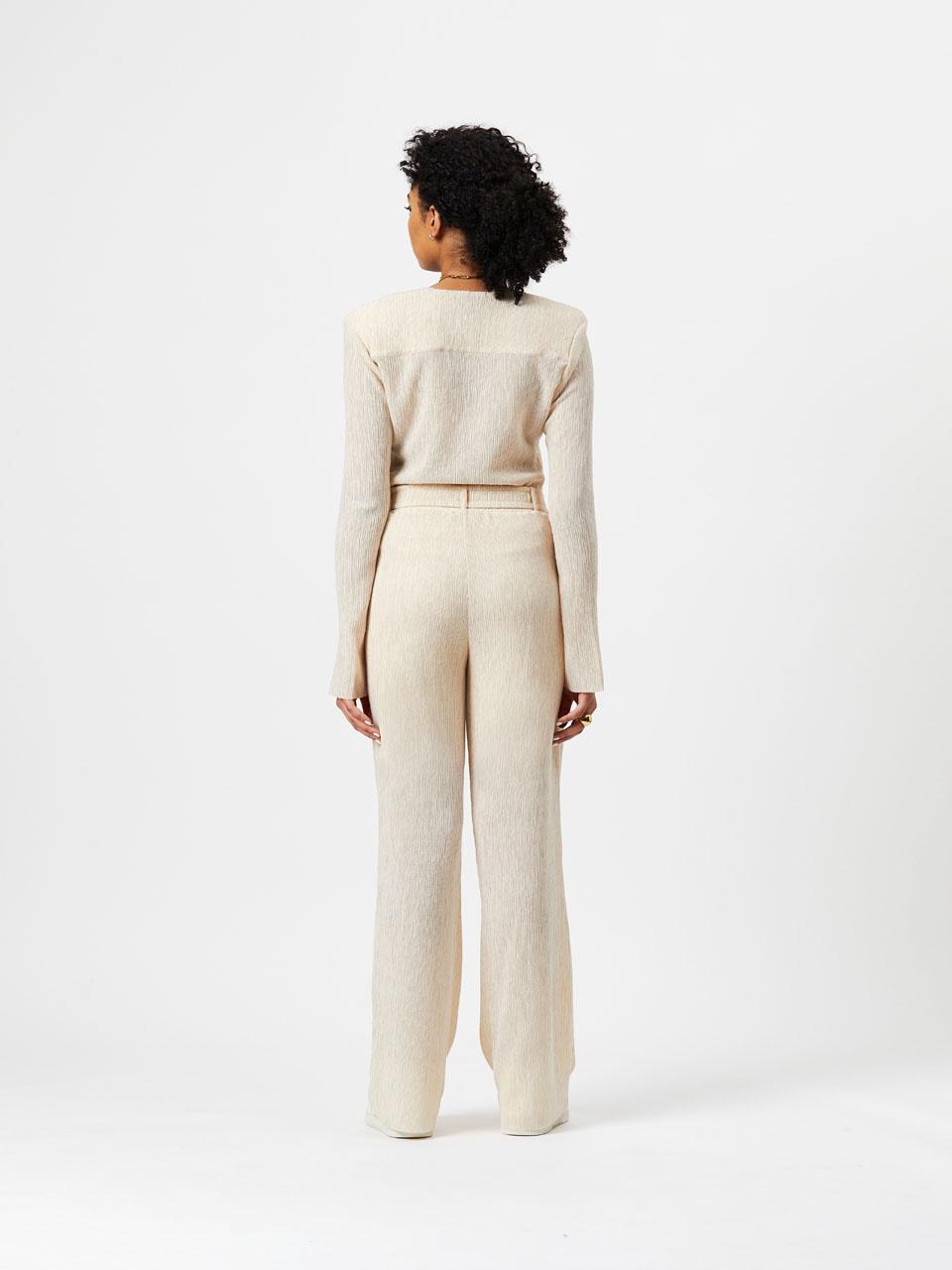 Dante 6 LOU belted pants-66% lyocell, 32% polyester, 2% elasthaan-DAMES BROEKEN-Room