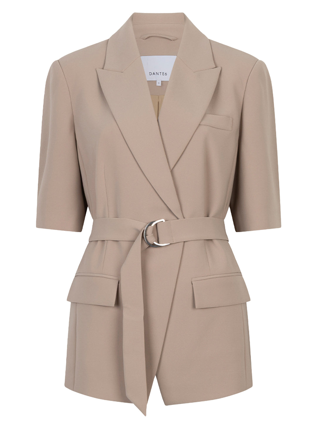Dante 6 Nissa Blazer Korte Mouw – Beige-92% polyester, 8% elasthaan-DAMES BLAZERS & JASJES-Beige
