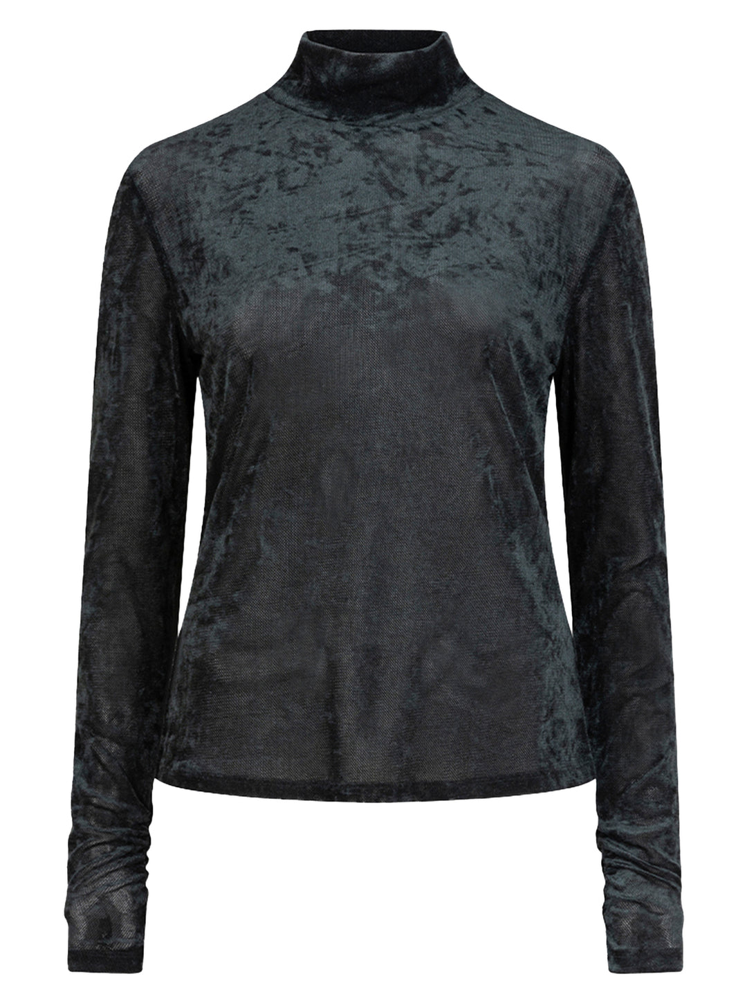 Dante 6 Olya Velvet Mesh Top – Groen-90% polyester, 10% elasthaan-DAMES TOPS & BLOUSES-Groen