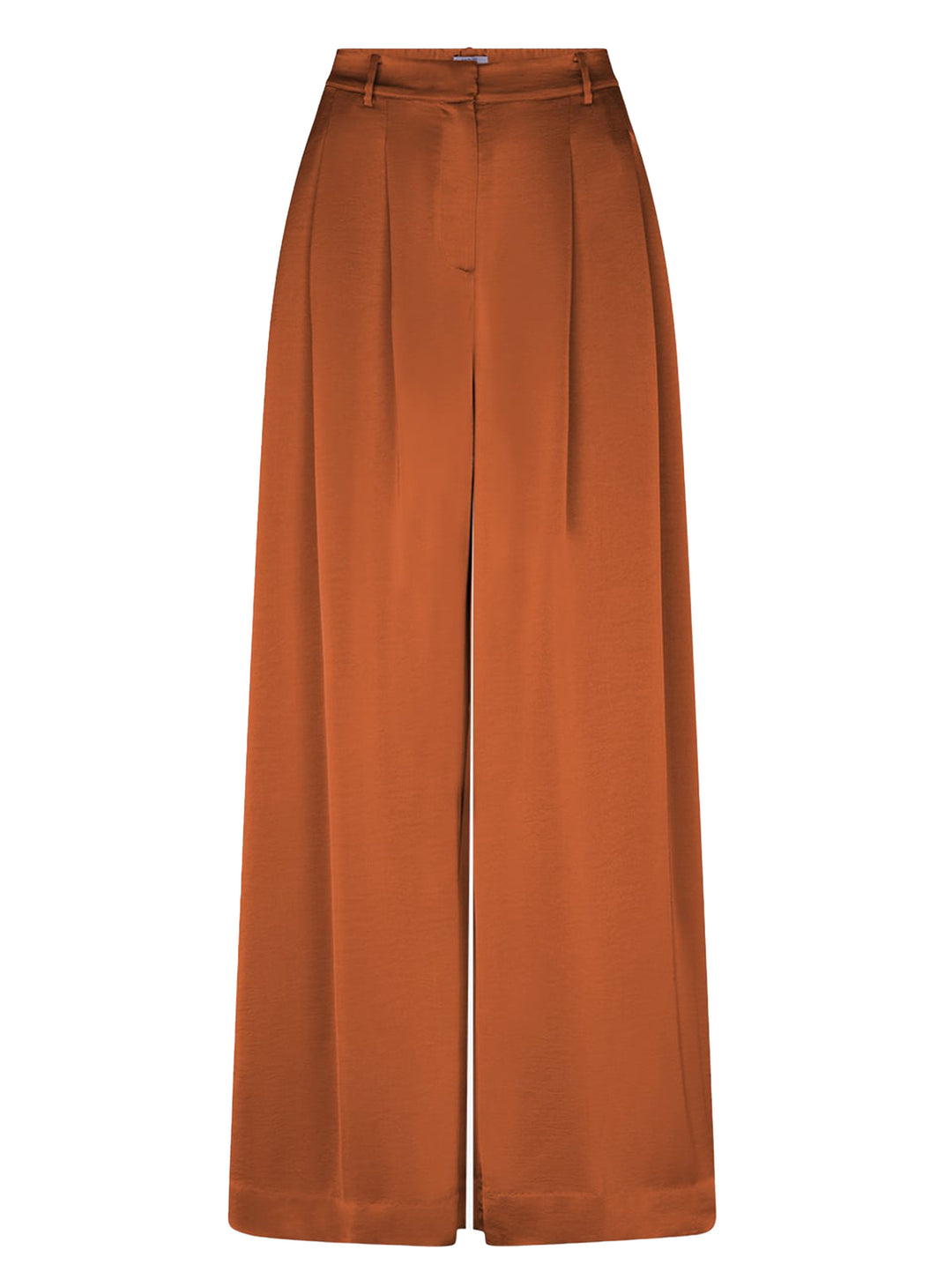 Dante 6 Onique wide leg broek in satijn look-100% polyester-DAMES BROEKEN-Oranje