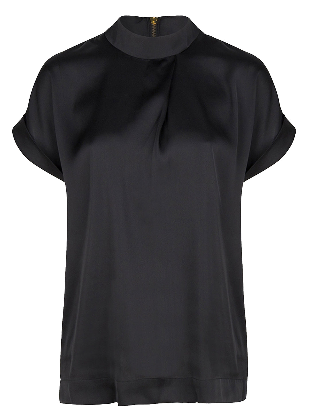 Dante 6 Opium Satin Top – Zwart-100% polyester-DAMES TOPS & BLOUSES-Zwart