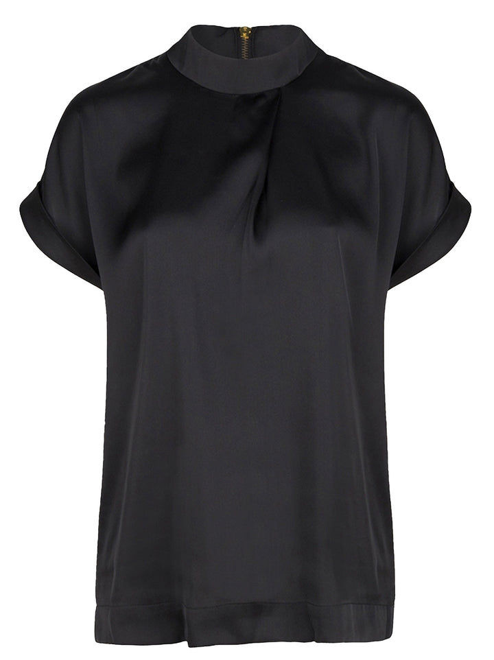 Dante 6 Opium Satin Top – Zwart-100% polyester-DAMES TOPS & BLOUSES-Zwart