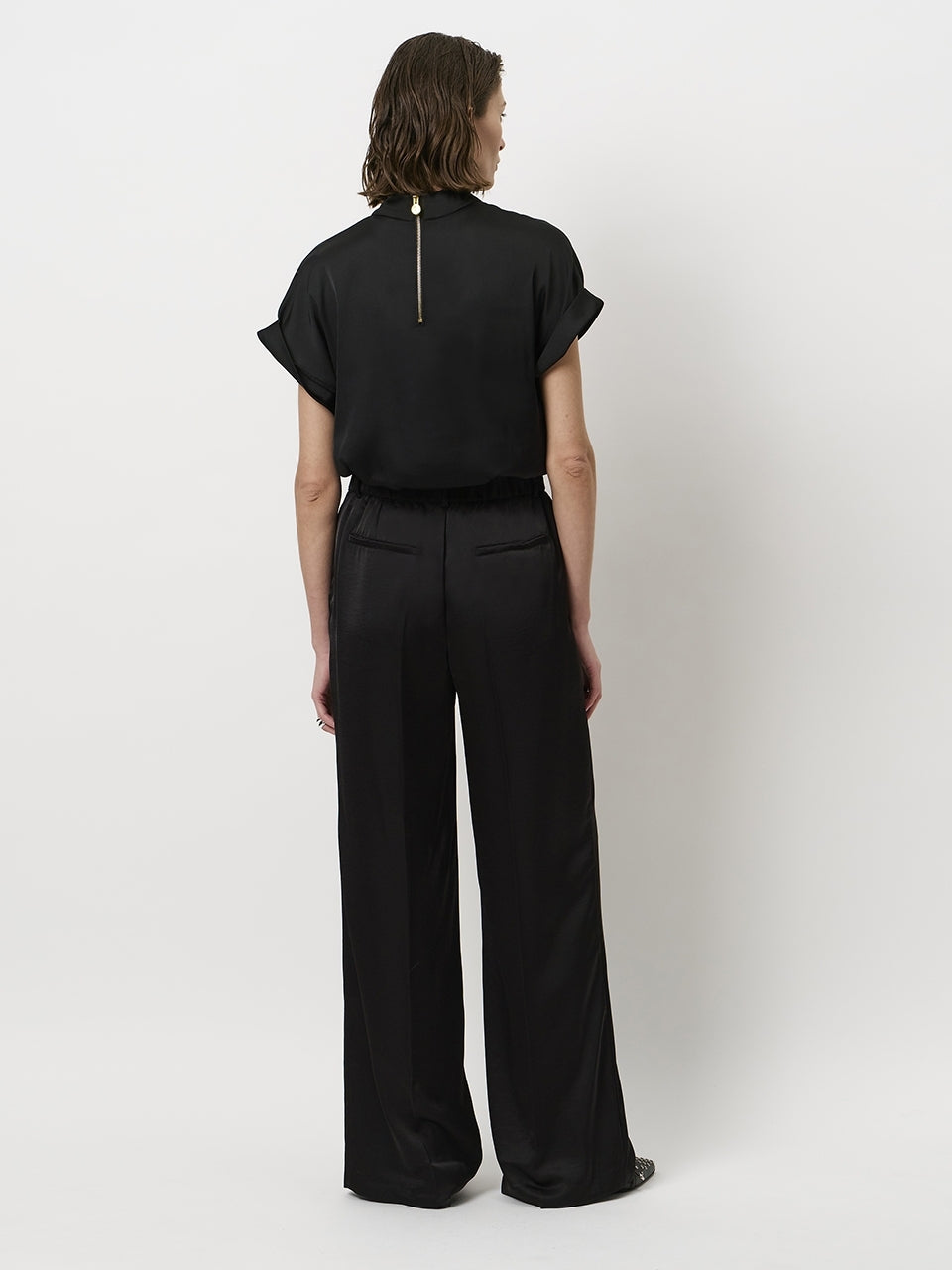 Dante 6 Opium Satin Top – Zwart-100% polyester-DAMES TOPS & BLOUSES-Zwart