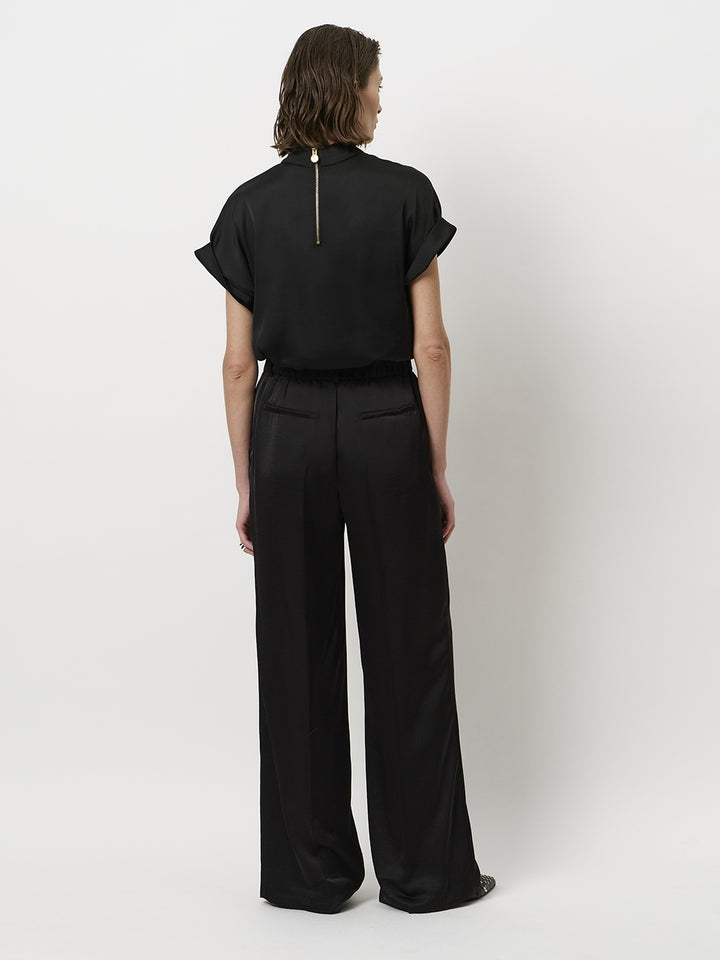 Dante 6 Opium Satin Top – Zwart-100% polyester-DAMES TOPS & BLOUSES-Zwart