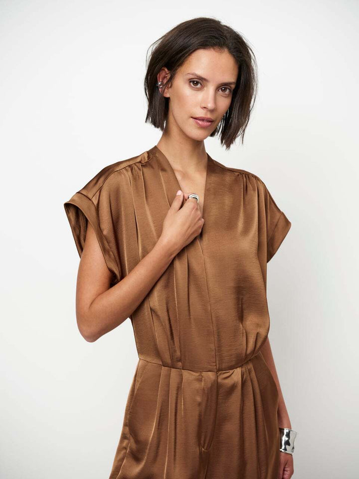 Dante 6 Oyana Jumpsuit – Bruin-100% polyester-DAMES JURKEN-Bruin