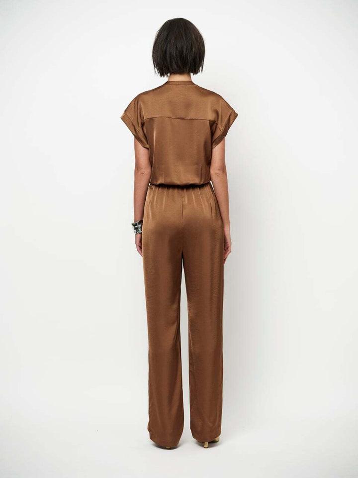 Dante 6 Oyana Jumpsuit – Bruin-100% polyester-DAMES JURKEN-Bruin