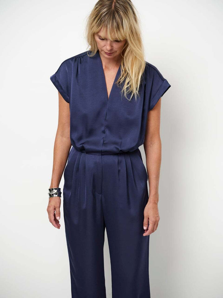 Dante 6 Oyana satijnen jumpsuit – Blauw-100% polyester-DAMES JURKEN-Blauw