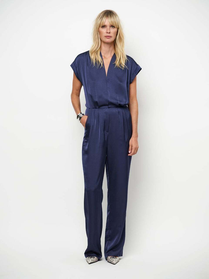 Dante 6 Oyana satijnen jumpsuit – Blauw-100% polyester-DAMES JURKEN-Blauw