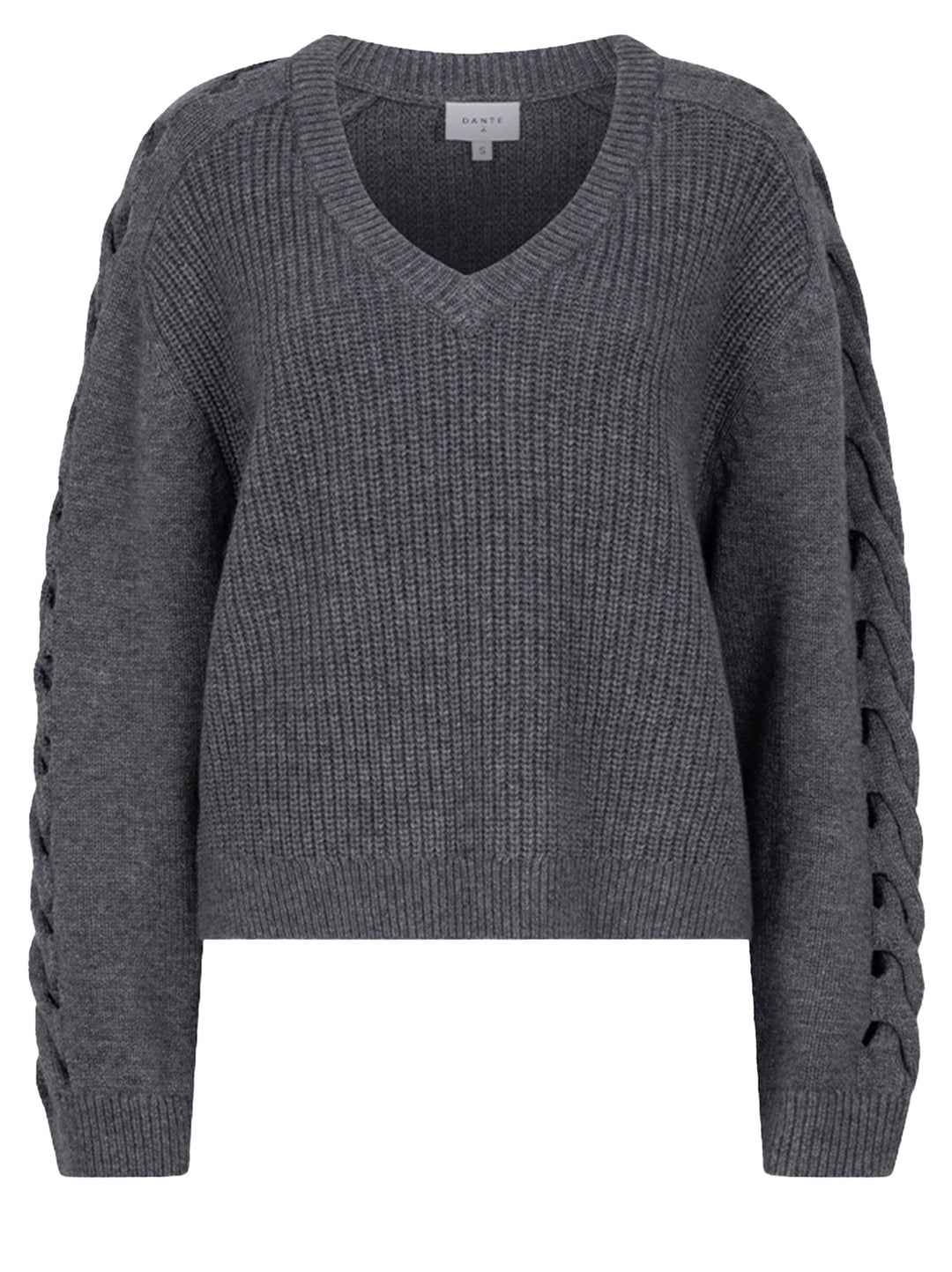 Dante 6 Palomo Braided Sweater – Grijs-50% wol, 30% polyamide, 20% modaal-DAMES TRUIEN & VESTEN-Grijs