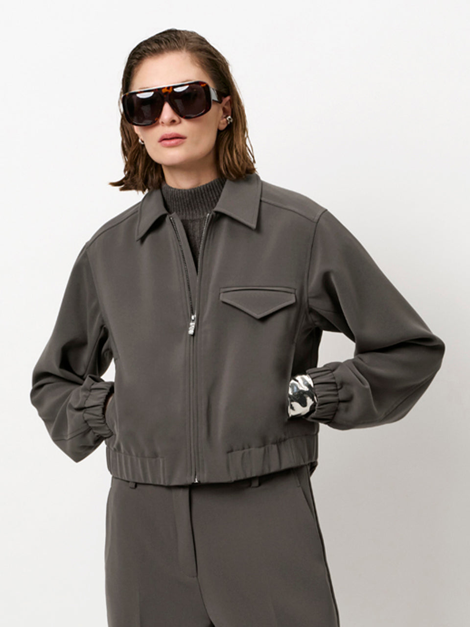 Dante 6 Prince Bomberjack – Grijs-100% polyester-DAMES JASSEN & JACKS-Grijs