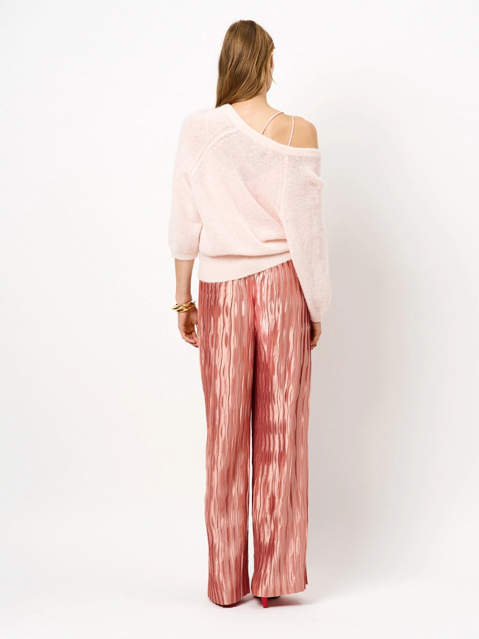 Dante 6 Rhoda alpaca/wolmix trui met V-hals-41% alpaka wol, 37% polyamide, 22% wol-DAMES TRUIEN & VESTEN-Roze