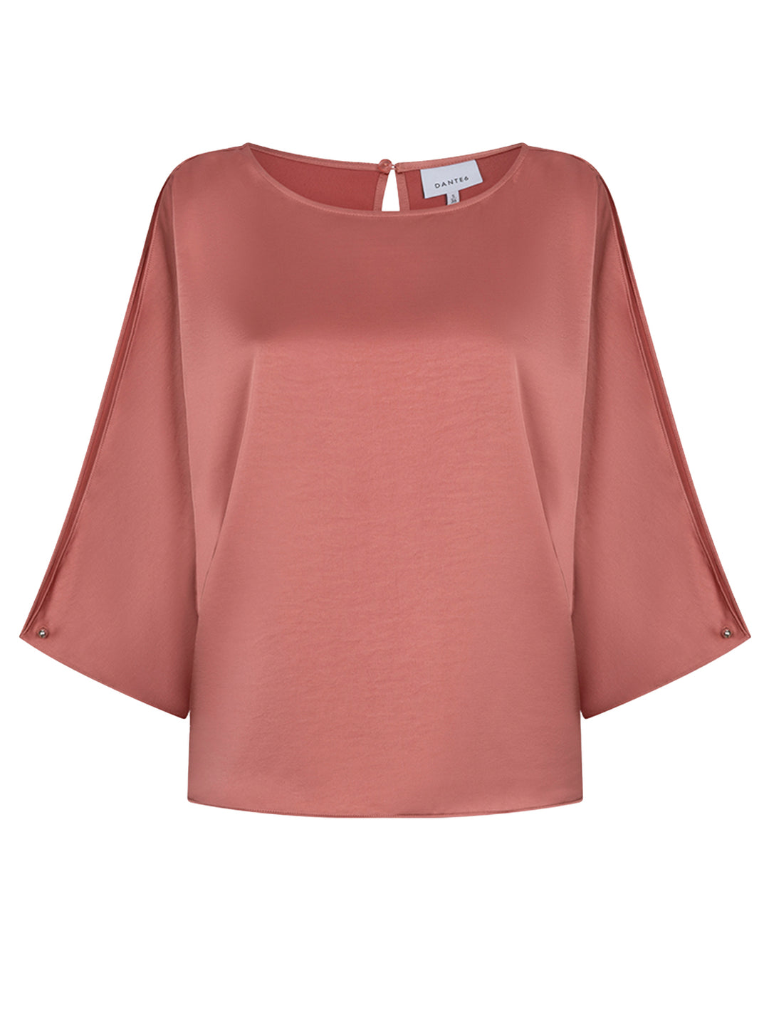 Dante 6 Risette vloeiende satijnen cape-top – Roze-100% polyester-DAMES TOPS & BLOUSES-Roze