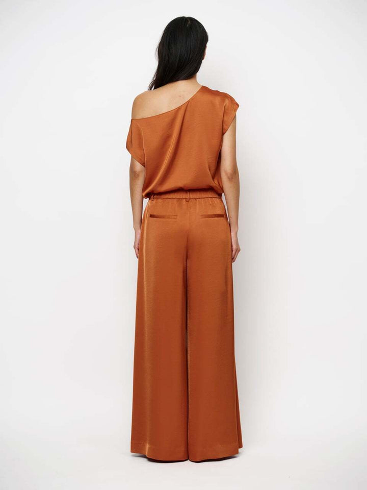 Dante 6 Roam satijnen drapey crop top – Oranje-100% polyester-DAMES TOPS & BLOUSES-Oranje