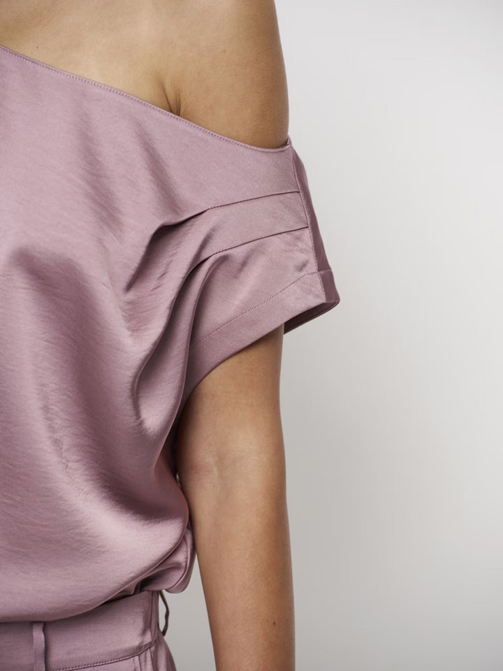 Dante 6 Roam satijnen drapey crop top – Paars-100% polyester-DAMES TOPS & BLOUSES-Paars
