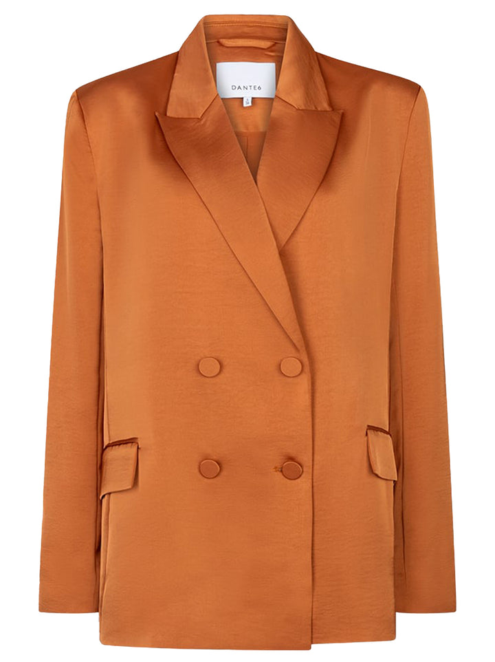 Dante 6 Sevigny double-breasted satijnen blazer-100% polyester-DAMES BLAZERS & JASJES-Oranje