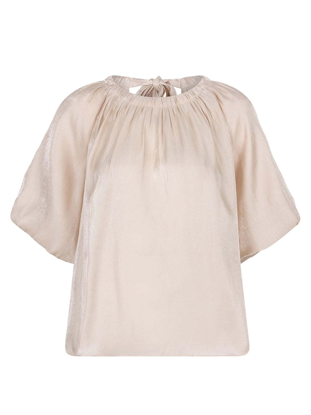 Dante 6 SIMO top met strik-80% viskose, 20% polyamide-DAMES TOPS & BLOUSES-Beige