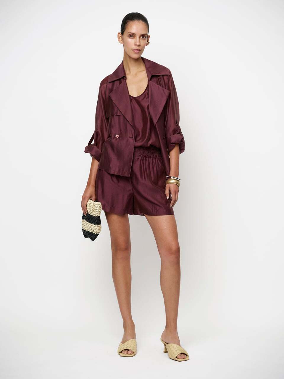 Dante 6 Svea korte trench-style blazer – Rood-85% tencel, 15% polyester-DAMES BLAZERS & JASJES-Rood
