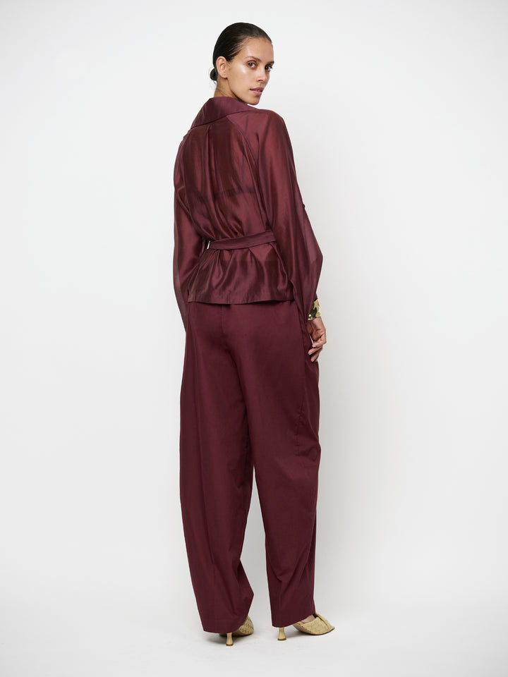 Dante 6 Svea korte trench-style blazer – Rood-85% tencel, 15% polyester-DAMES BLAZERS & JASJES-Rood