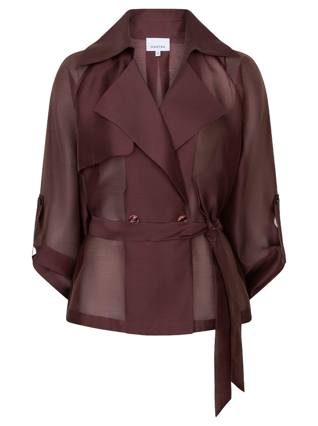 Dante 6 Svea korte trench-style blazer – Rood-85% tencel, 15% polyester-DAMES BLAZERS & JASJES-Rood
