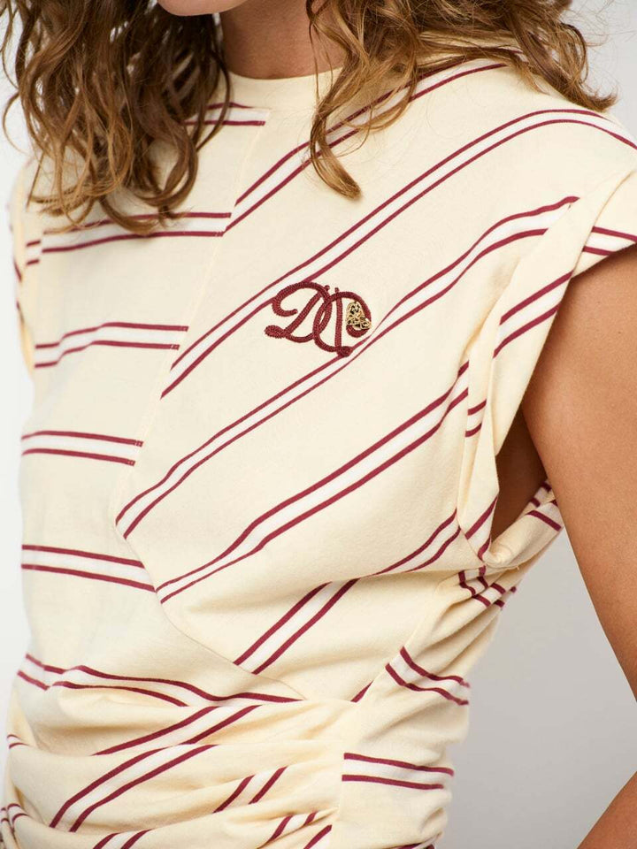 Dante 6 Vesna T-shirt met streep – Rood-100% katoen-DAMES TOPS & BLOUSES-Rood