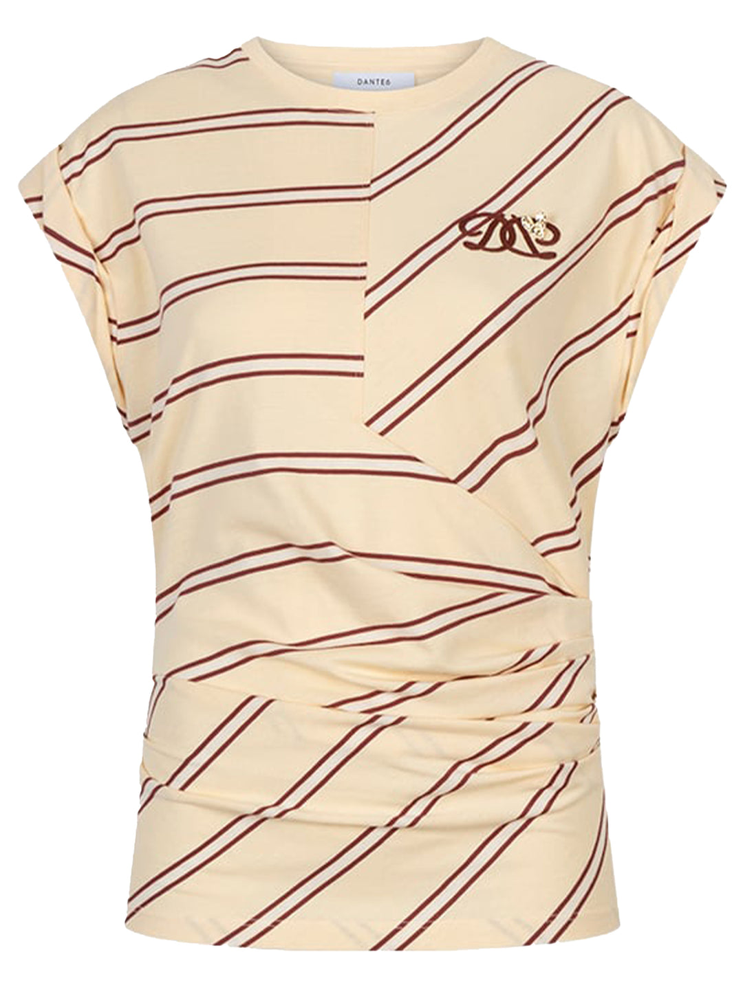 Dante 6 Vesna T-shirt met streep – Rood-100% katoen-DAMES TOPS & BLOUSES-Rood