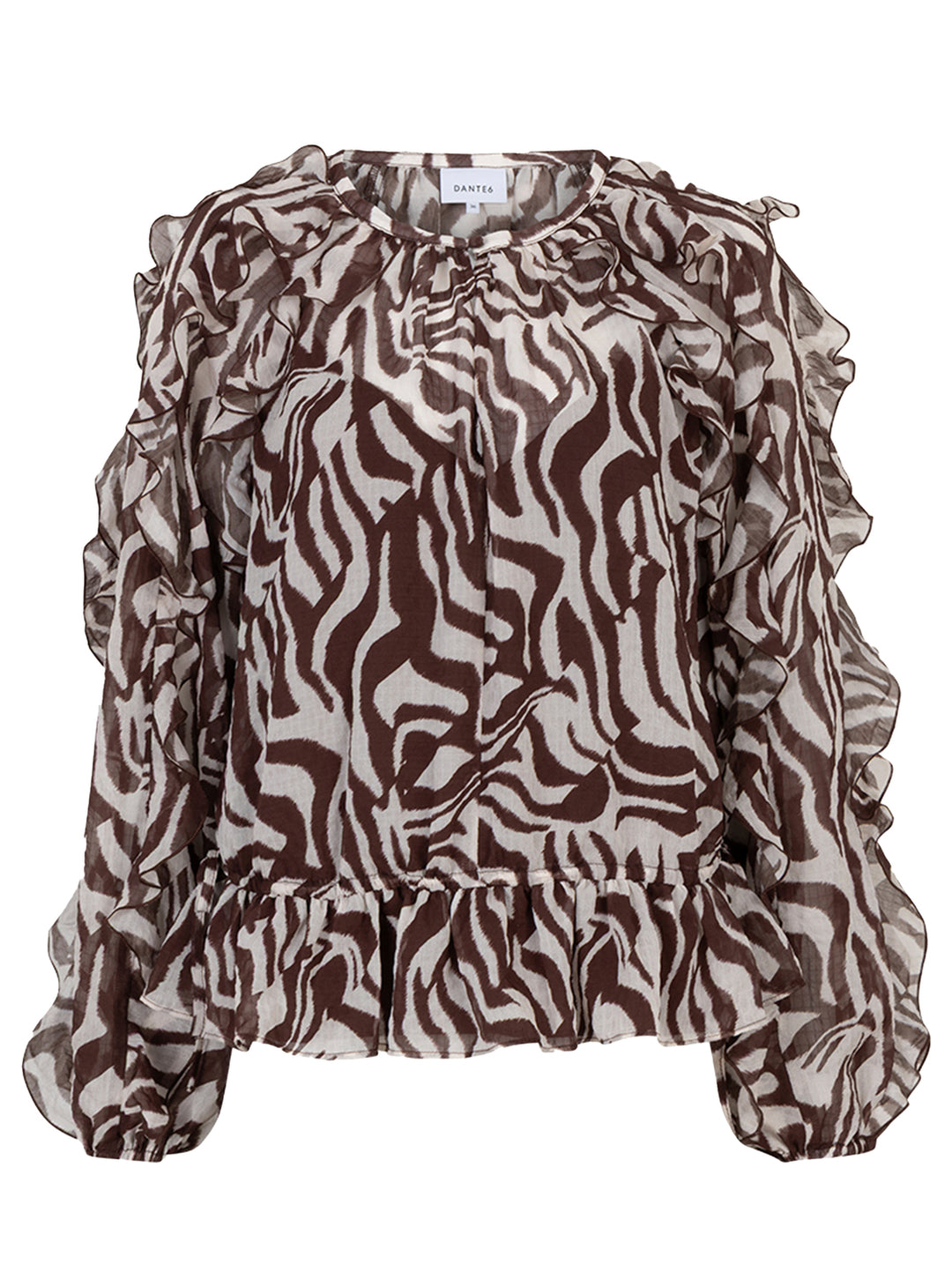 Dante 6 Zaliyah Blouse – Bruin-100% polyester-DAMES TOPS & BLOUSES-Bruin
