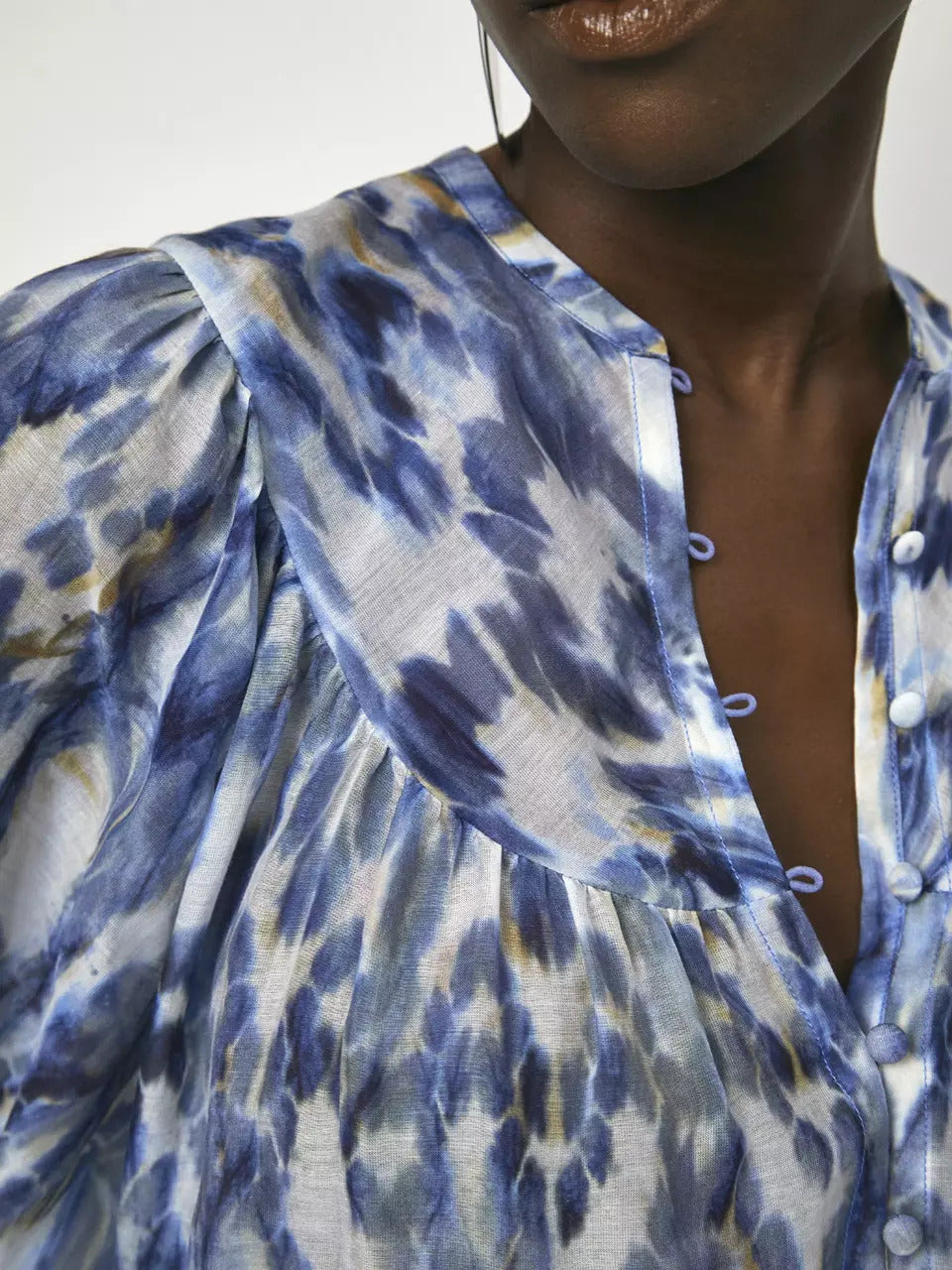 DANTE6 BIARRITZ blouse-80% katoen, 20% zijde-DAMES TOPS & BLOUSES-Blauw