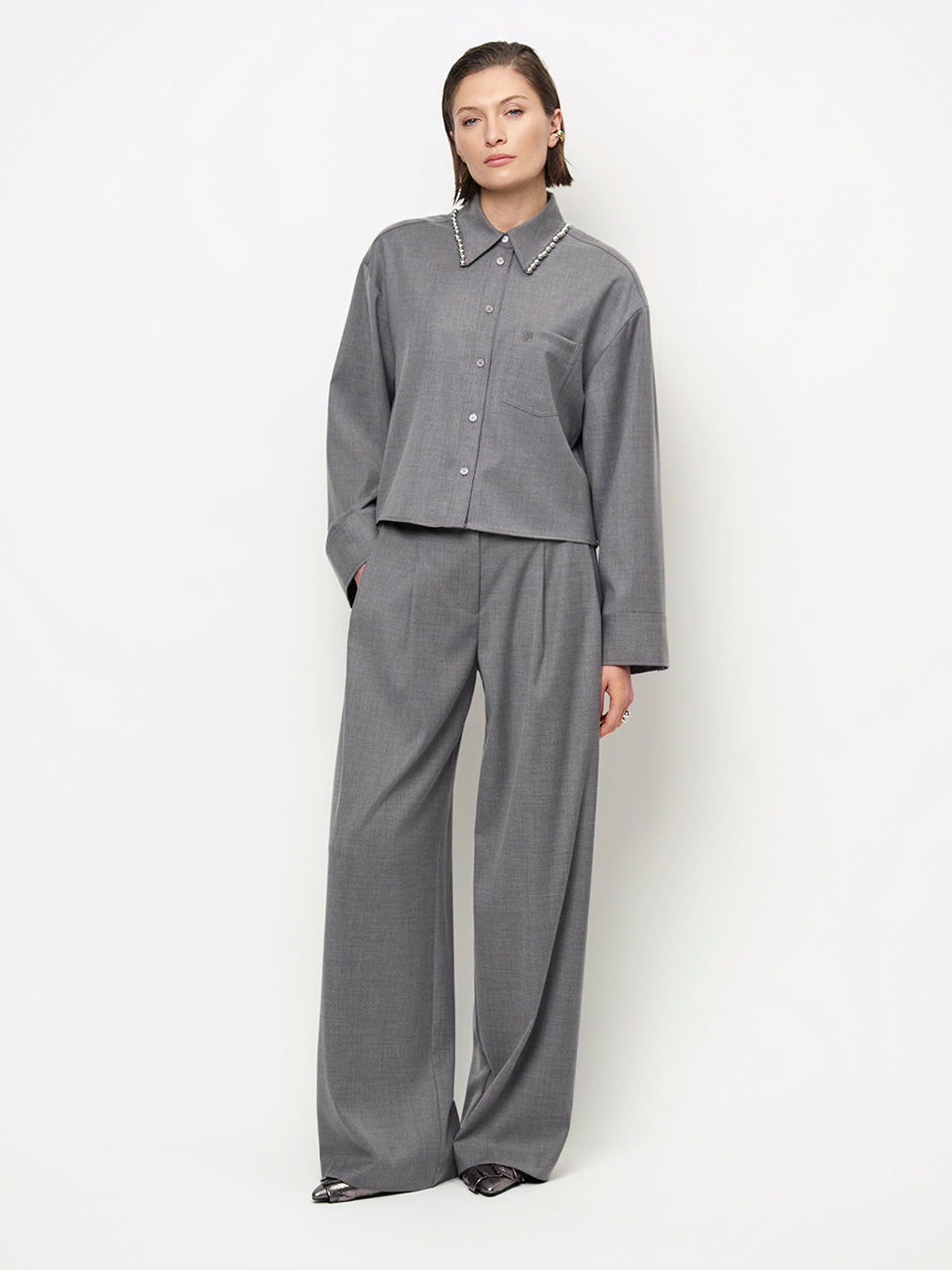 Dante6 Biaxa Pantalon – Grijs-80% polyester, 18% viscose, 2% elastaan-DAMES BROEKEN-Grijs